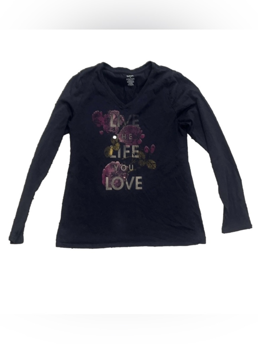 five star gray Long Sleeve live the life you love Graphic Tee